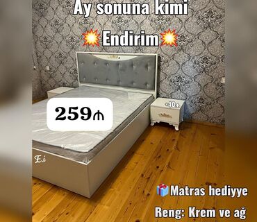 qatlanan yataq: Новый, Двуспальная кровать, Без подьемного механизма, С матрасом, Без выдвижных ящиков, Азербайджан