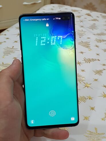 samsung s32: Samsung Galaxy S10 Plus, 128 GB, rəng - Qara, Sensor, Barmaq izi, Simsiz şarj