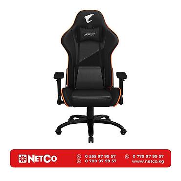 orange: Игровое кресло GIGABYTE BLACK 4D Armrest 65mm wheels PVC Leather — 1