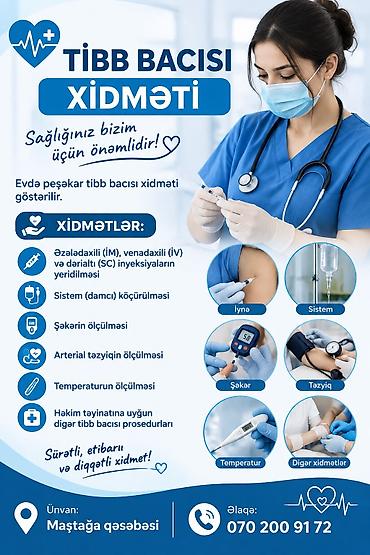 ev pencereleri: Tibb bacısı xidməti – evdə peşəkar xidmət Təklif olunan xidmətlər: - — 3