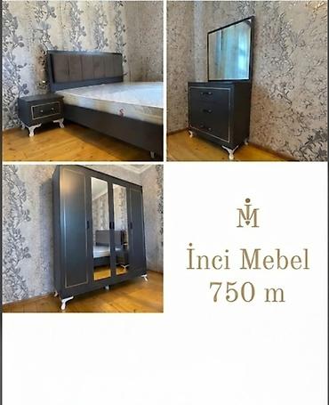 işlenmiş kamod: İkinəfərlik çarpayı, Dolab, 2 tumba, Termo, Azərbaycan, Yeni — 1