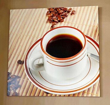 тройные картины: Картина "Черный кофе"- декоративная 60 см х 60 см, толщина 12 мм