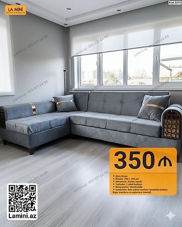 Mebel: Künc divan, müasir və minimalist interyer üçün uyğun dizayna malikdir — 1