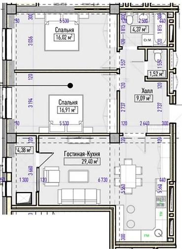 125: 3 комнаты, 52 м², Технопарк Элитка, 12 этаж, Свежий ремонт — 10