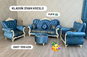 stul destleri: Yeni, Klassik divan, 2 kreslo — 1