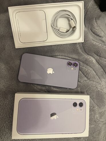 Apple iPhone: IPhone 11, 64 GB, Simsiz şarj, Face ID, Sənədlərlə