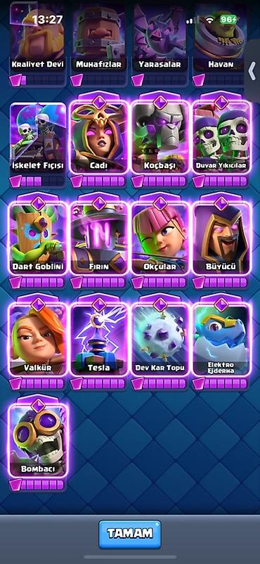 Digər kolleksiyalar: Clash Royale hesabı 11200+ kupa sahibdir 1500+ kolleksion lvl 12 — 2