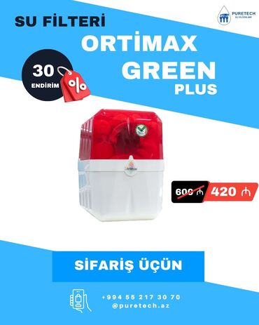 Su filtrləri: Puretech su filtrləri üçün kartriclər dəsti. Dəstdə 3 önləyici filtr — 2