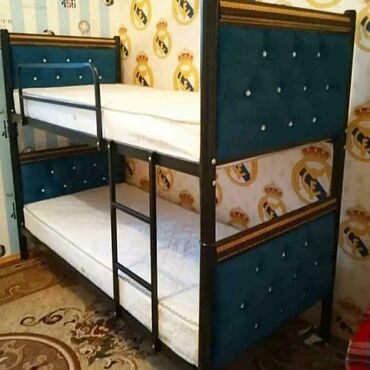 İkimərtəbəli uşaq çarpayıları: Oğlan və qız üçün, Yeni, Çarpayı, Matras ilə, Siyirməsiz — 12