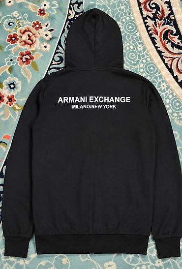 armani часы: Мужская толстовка, M, Armani, Б/у, цвет - Черный, Платная доставка — 2