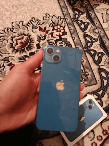 сотовые телефоны айфон: IPhone 13, Б/у, 128 ГБ, Синий, Коробка, 100 %
