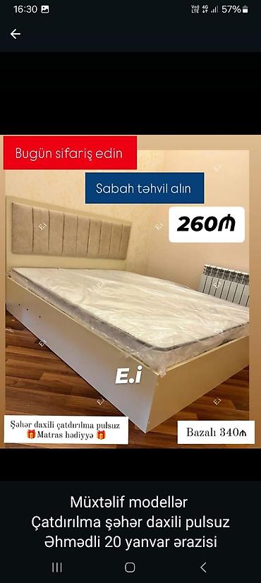 Tək nəfərlik yumşaq başlıqlı çarpayı – müasir dizayn, ağ rəngli