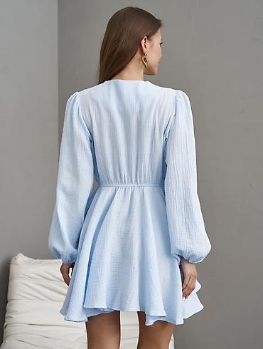 Повседневные платья: Повседневное платье, Made in KG, Лето, Короткая модель, На запах, S, XS — 3