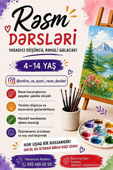 ремонт квартир баку: Rəsm dərsləri – 4–14 yaş Uşaqlar üçün yaradıcı düşüncə və rəngli — 1