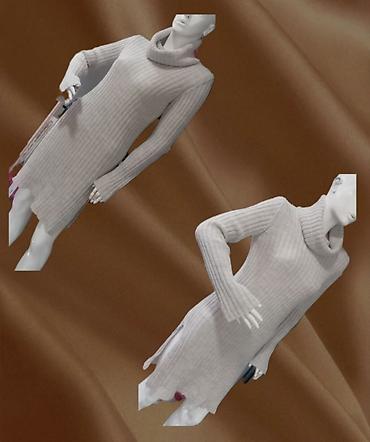 Haljine: Pleteni džemper-haljina sa rol kragnom - Model: ravnog kroja, do — 1