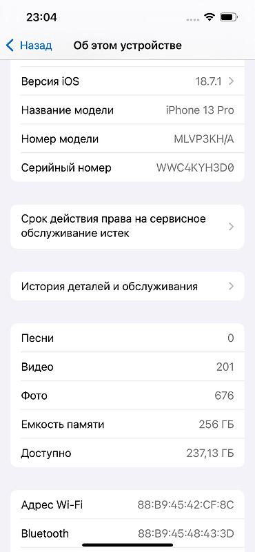 Apple iPhone: IPhone 13 Pro, Б/у, 256 ГБ, Sierra Blue, Чехол, 81 % — 8