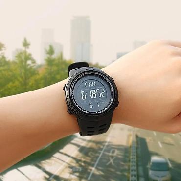 retro casio: Спортивные электронные часы (унисекс), черные - Большой контрастный — 3