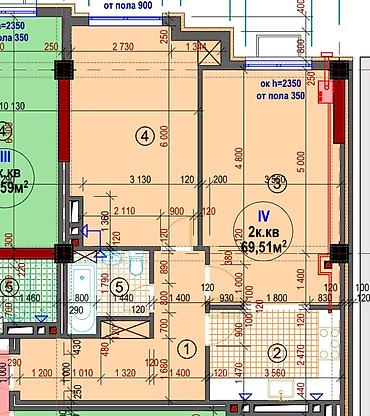 ауца: 2 комнаты, 67 м², Асанбай мкр Элитка, 9 этаж, ПСО (под самоотделку) — 2