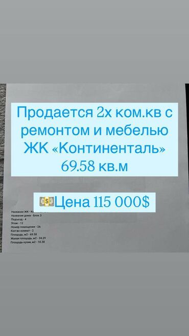 Продажа квартир: 2 комнаты, 69 м², Элитка, 12 этаж, Дизайнерский ремонт