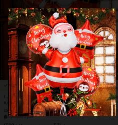 Yeni il oyuncaqları və bəzəkləri: Yeni il şar dəsti – Şaxta Baba Məhsul təsviri: - Material: folqa — 3