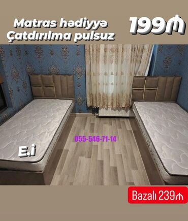 Çarpayılar: Yeni, Təknəfərlik çarpayı, Bazalı, Matras ilə, Azərbaycan