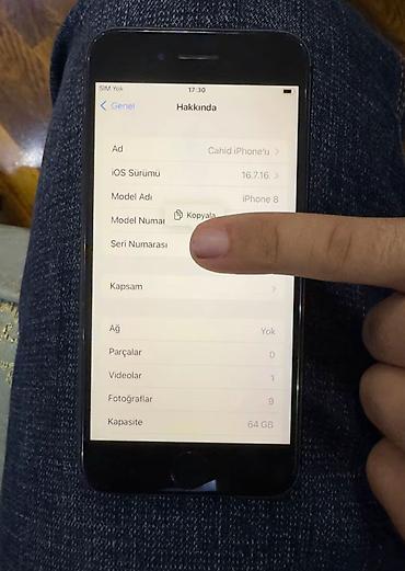 iphone adaptir: IPhone 8, 64 GB, Qara, Barmaq izi — 6
