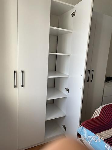 Dolablar: Ağ rəngdə 3 qapılı geyim şkafı - Material: laminat/MDFlam, ağ rəng - — 7