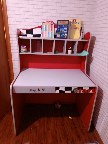 спинка для офисного кресла: Детская гарнитура, Для мальчика, ДСП, цвет - Красный