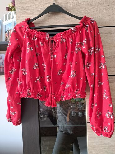only bluze: H&M, One size, Floral, color - Red