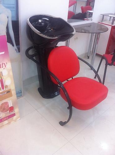 Salon, tibbi mebel: Gözəllik salonu üçün mebel dəsti - Rəng: qırmızı (xrom detallar və — 3