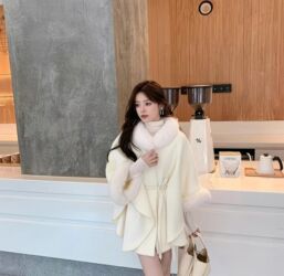 женские махровые халаты больших размеров: Пончо, Мини, Осень-весна, С меховой отделкой