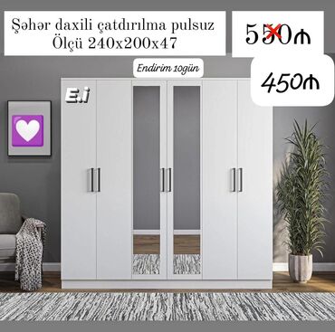 Çarpayılar: Açılan, 6 qapı Düz dolab, Qarderob, paltar dolabı
