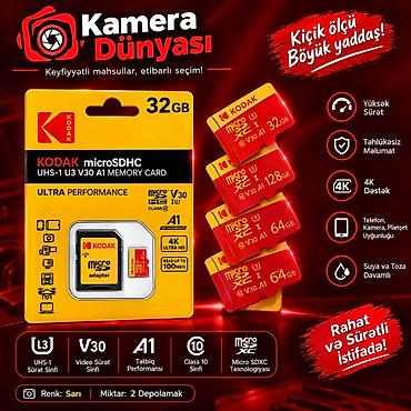 wifisiz kamera: Yaddaş kartı KODAK microSDHC/microSDXC yaddaş kartı dəsti - Tutum: 32 — 1