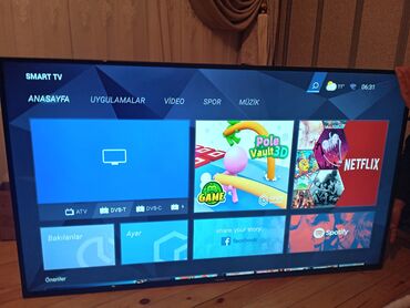 Televizorlar: Ficher 165*65 olcu SMART TV 4K ISLENMIYIB deyerinden ucuz qoymusam