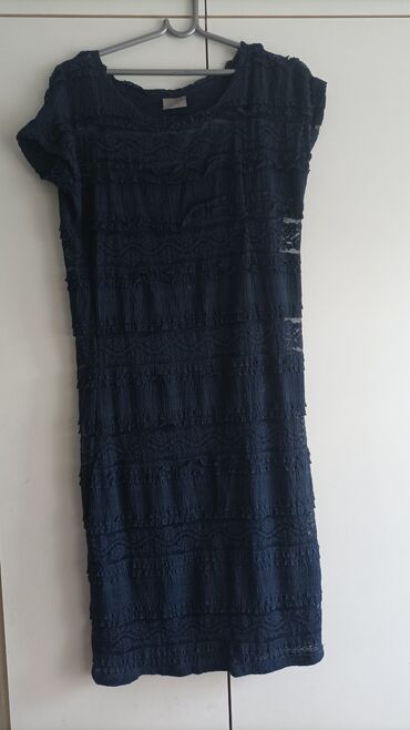 kako oprati haljinu sa sljokicama: L (EU 40), color - Blue, Evening, Short sleeves
