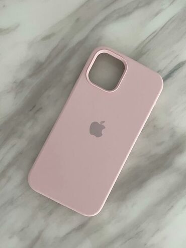 iphone 12 mini чехол: Силиконовый чехол для iPhone 12 розового цвета с логотипом Apple