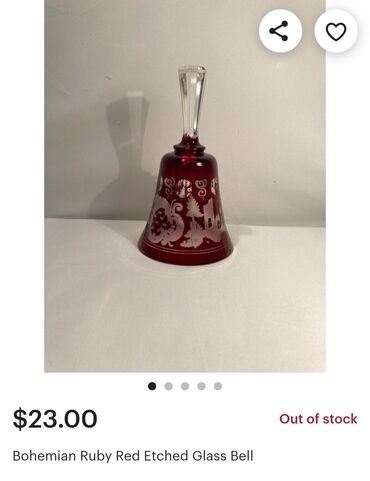 Ostali kućni dekor: Zvono novo Bohemija kristal rucno gravirano 70te. Kristalno — 7