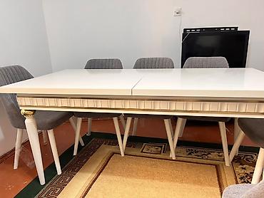 masa satisi: Qonaq otağı üçün, Yeni, Açılan, Dördbucaq masa, 8 stul — 3