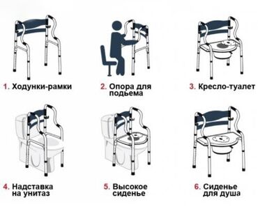 Биотуалеты для людей с инвалидностью: Ходунки со съемным туалетом новые 24/7 регулируются по высоте большой — 9