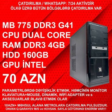 Videokartlar: ⭐TƏK KEYS - 70 AZN ⭐19” Yeni Monitorla dəst - 170 AZN