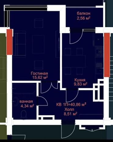 Новостройки от застройщика: Строится, Элитка, 1 комната, 41 м² — 1