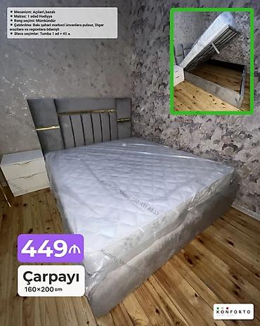 Çarpayı – 160×200 sm - Mexanizm: açılan, bazalı (şəkildə göstərilən