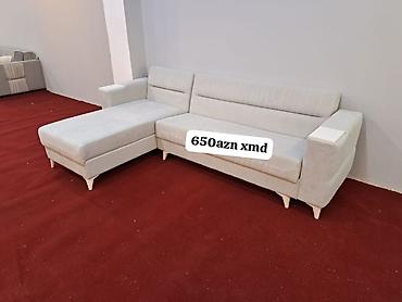 saloglu divan: Künc divan – açıq boz rəngdə, müasir minimal dizayn. - L formasında — 1