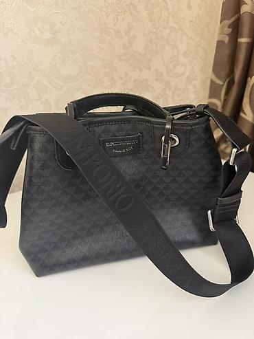 armani canta: Emporio Armani qadın çantası - Rəng: qara - Dizayn: bütün səth — 2
