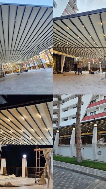 spot işıqlar: Premium bioklimatik pergola sistemi - Tavan: Alüminium lamellərdən