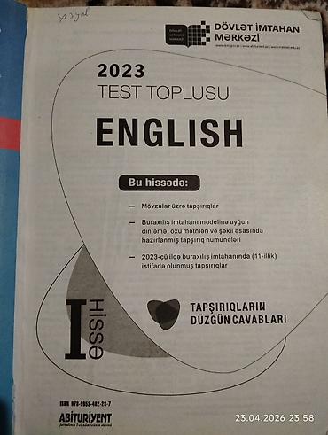 Testlər: İngilis dili Testlər 11-ci sinif, DİM, 1-ci hissə, 2023 il — 3