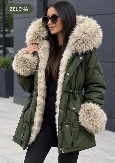 Women's Clothing: Ženske zimske jakne sa bogatim krznom ❄️ Cena 9200 🧥 Boje: zelena — 3