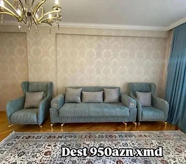 dəsti: Qonaq otağı üçün 3 parçalı mebel dəsti - Tərkibi: 1 ədəd üçlü divan + — 1