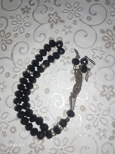 bijuteriya: Qara daşlı təsbeh - Material: parlaq cilalı qara kəsimli şüşə/daşı — 1