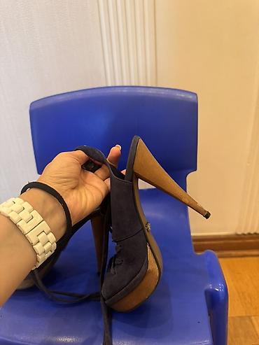 Basanoşka və səndəllər: Zara, Ölçü: 35, rəng - Göy, İşlənmiş — 7